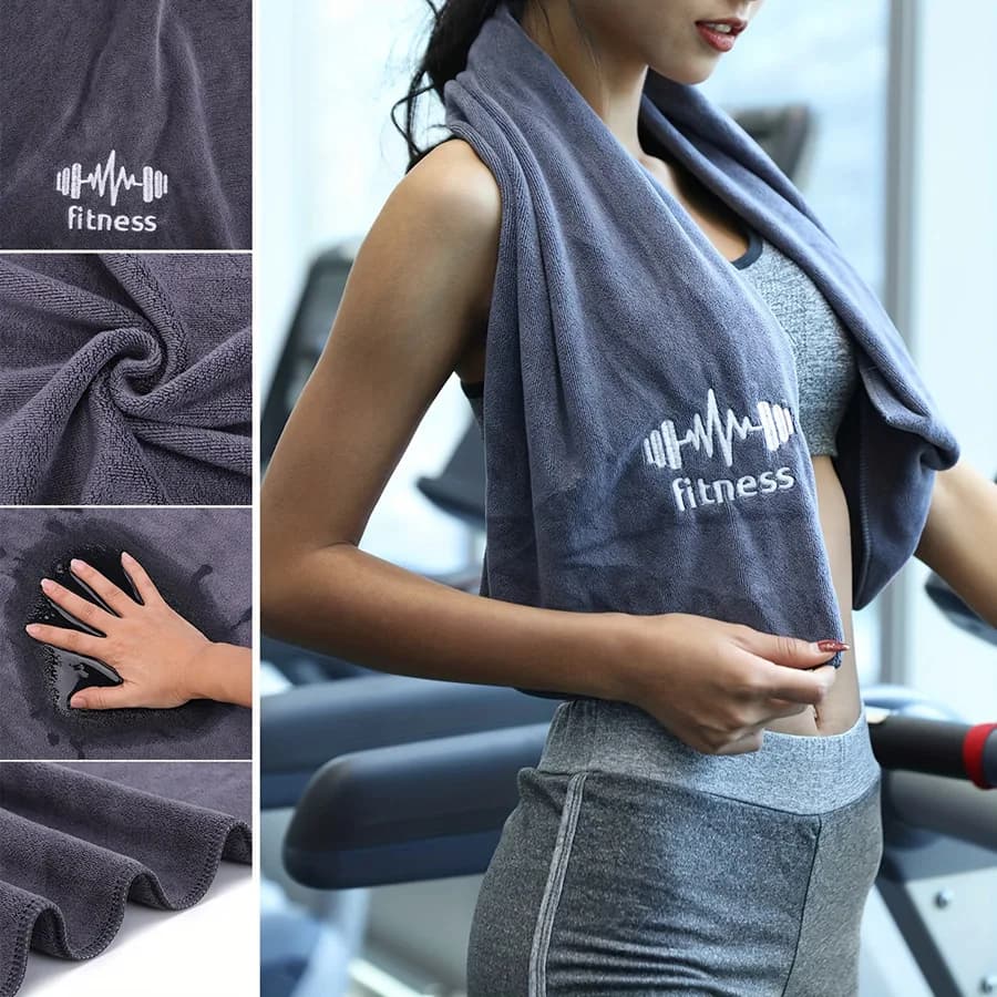 Asciugamano sportivo da uomo e da donna, tappetino da palestra, basket, asciugamano ad asciugatura rapida, asciugamano da corsa per aumentare il sudore