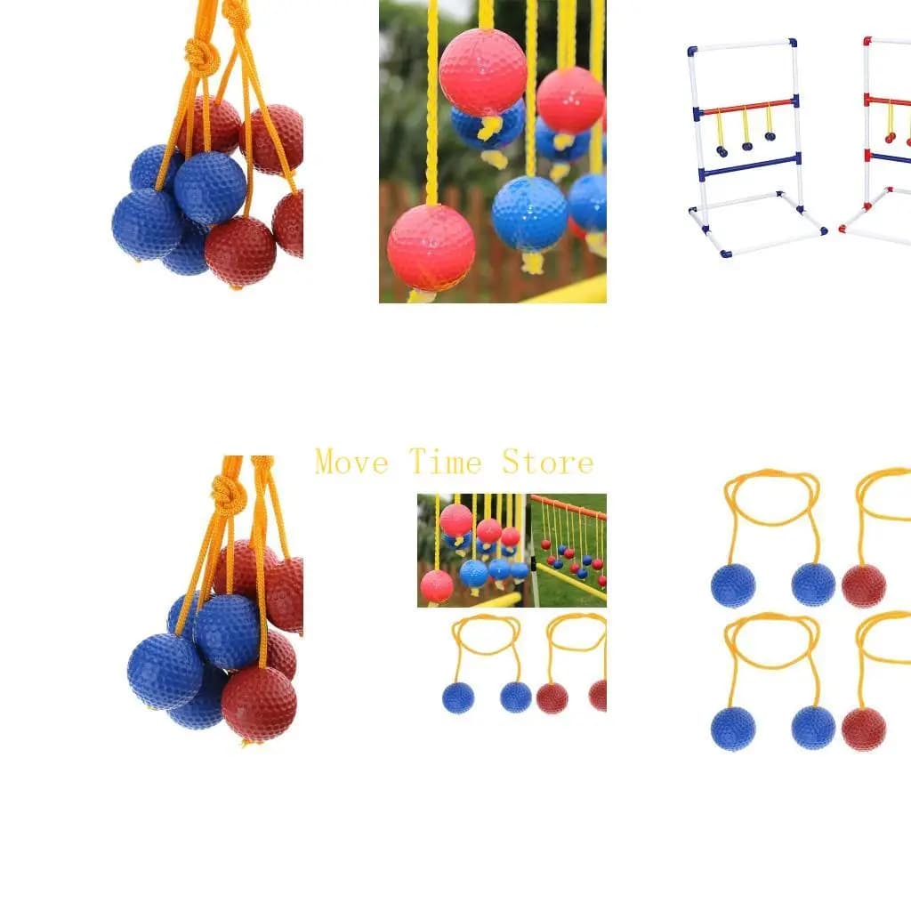 92ME 4Pcs Ladders Ball 2 Blue 2 Redness Ladders Toss Game Ball for Backyard Game