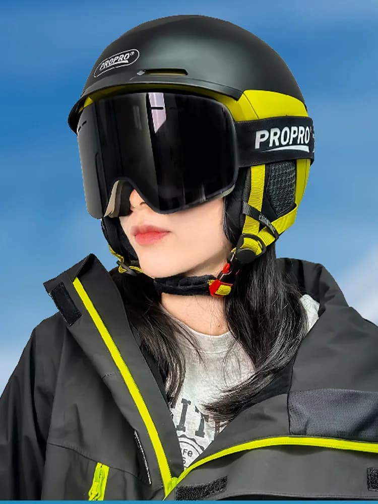 PROPRO Casco invernale da snowboard all'aperto Sicurezza modellata Sport Sicurezza in bicicletta Uomo Donna Casco moto motoslitta invernale