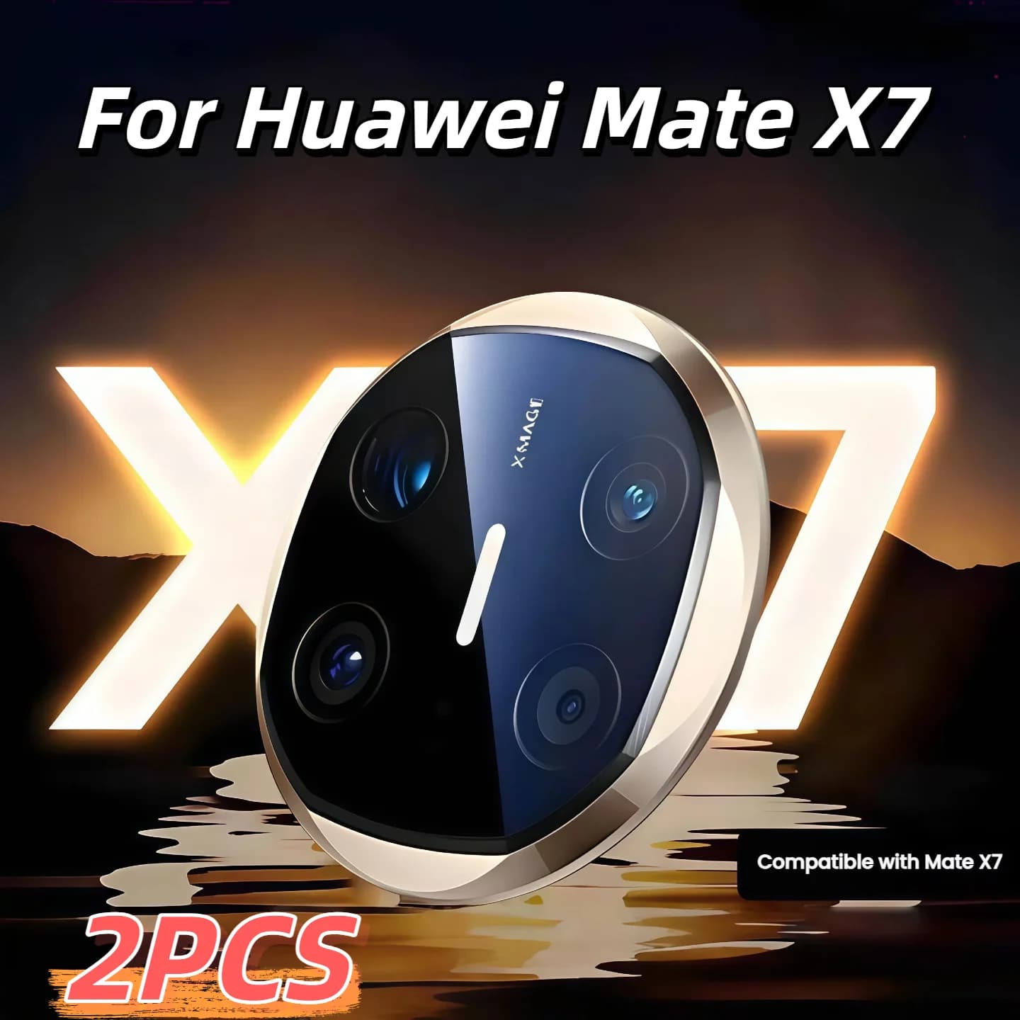 2-Piece Set Compatible with Huawei Mate X7 Phone Lens Protector, Rear Camera Film, HD Tempered Glass Screen Protector for Camera