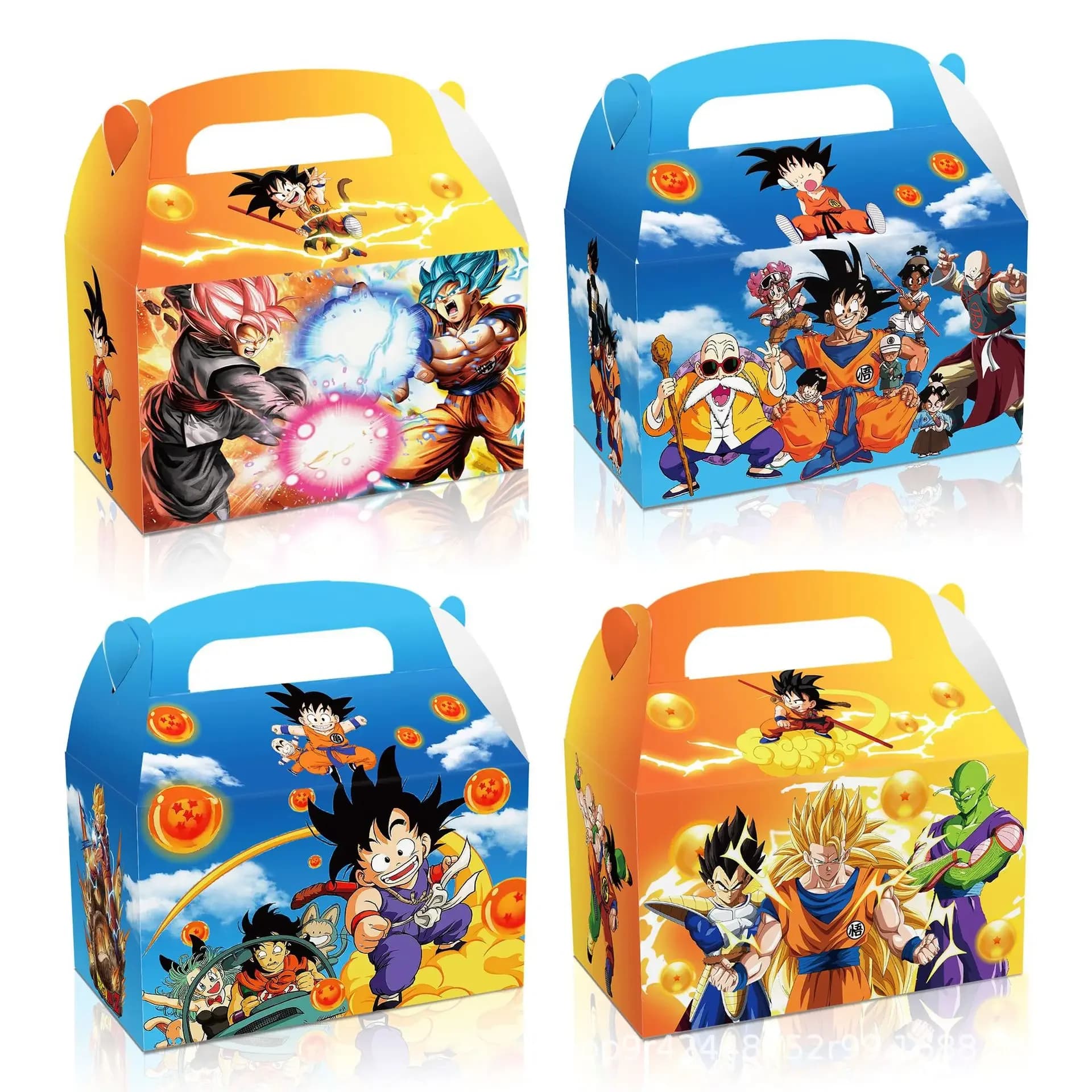 Bandai 12/24/36PCS Cartoon Dragon Ball Goku 36PCS Scatola di caramelle Forniture per feste di compleanno Sacchetti regalo Anime Gioco divertente Imballaggio