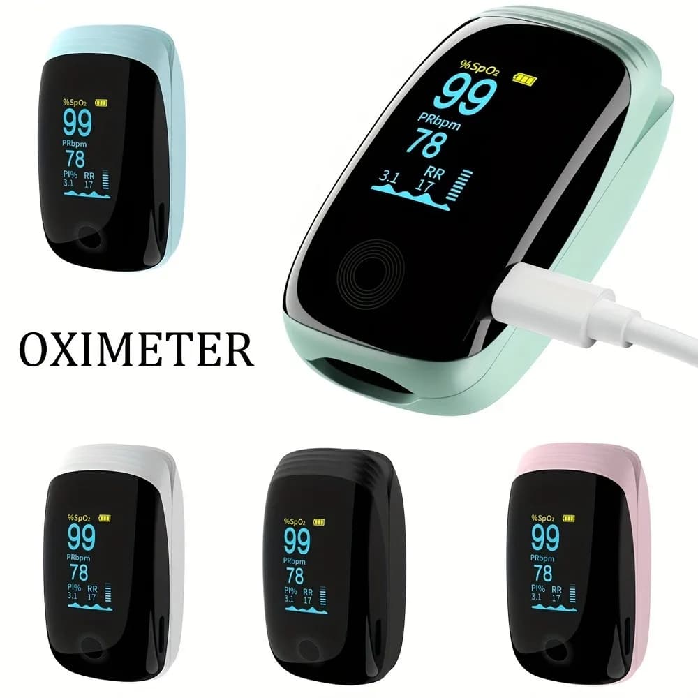 Finger Pulse Oximeter Fingertip Blood Oxygen Saturation with Pulse Monitor Oximeter with Lanyard Pulse Oximeter for Sport Adults