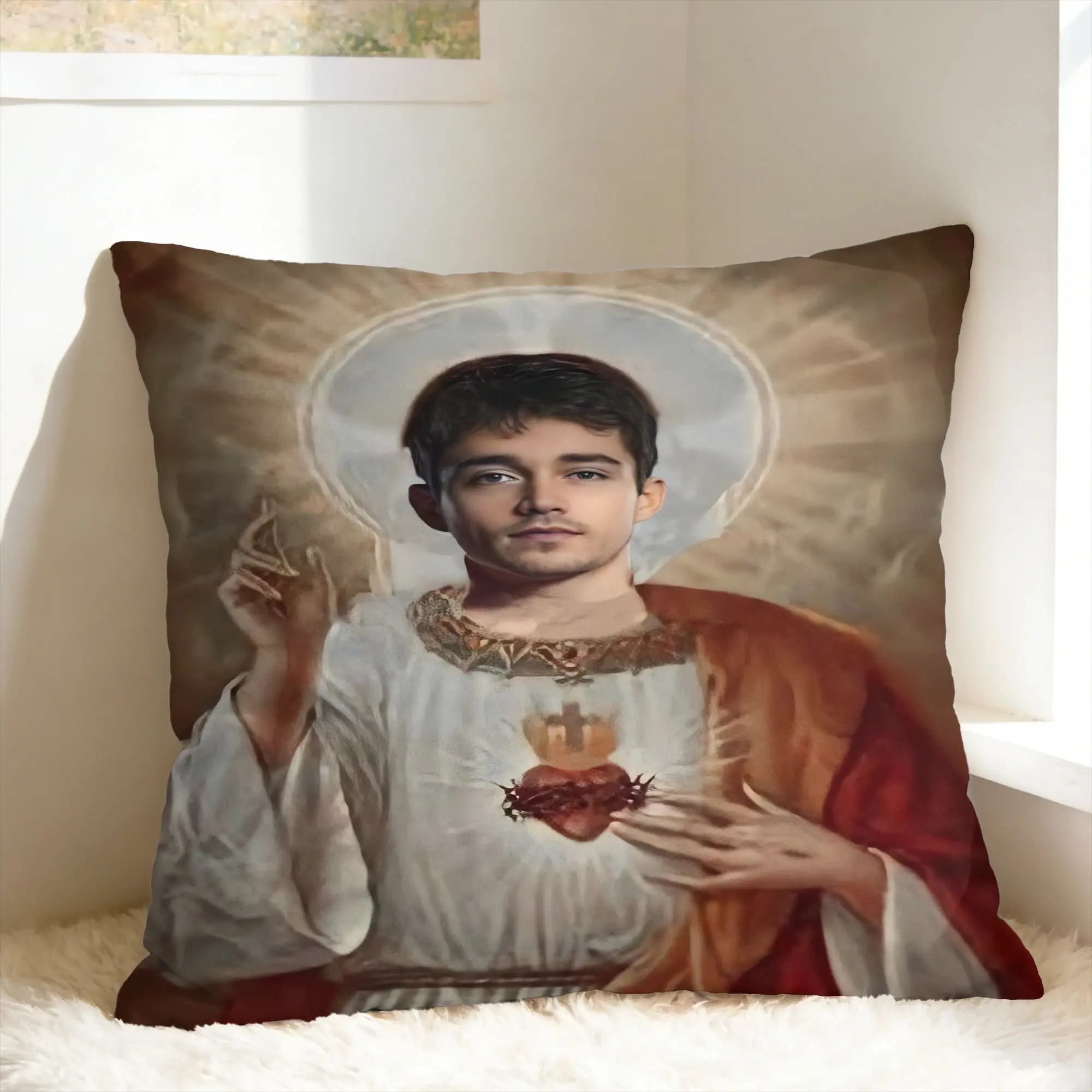 Pillow Cover C-Charles Leclerc Jesus Funny Vintage Pillow Case For Sofa Couch Bed Living Room Pillowcases