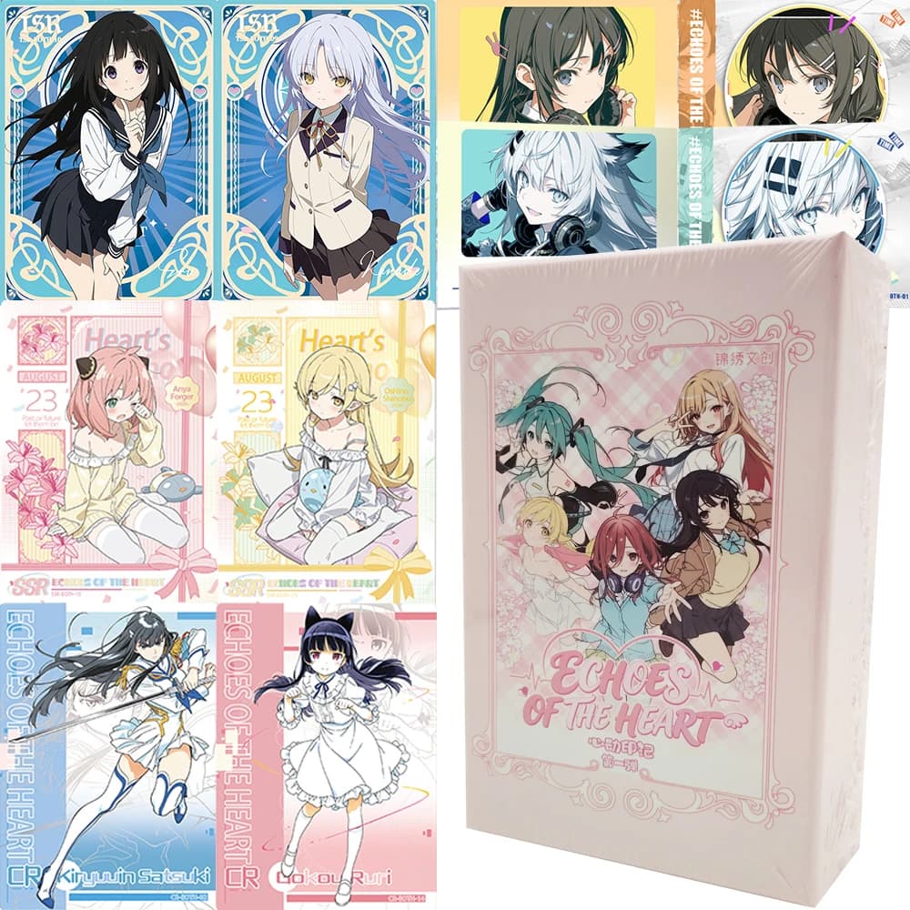 Echoes of The Heart Collection Cards Game Console Fun Design Q-version Cartoon Cute Popular Character Anime Hobby Card Xmas Gift