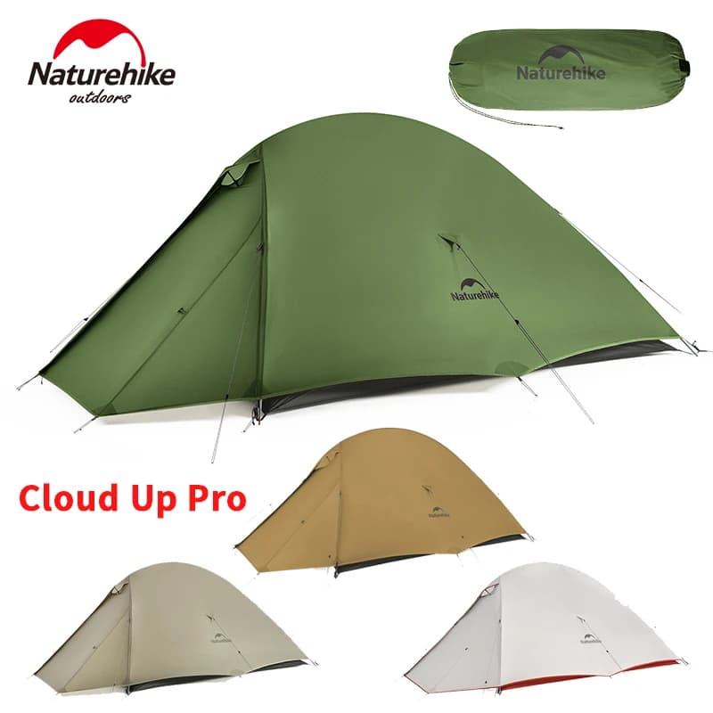 Tenda Naturehike Cloud Up Pro per 1/2 Persone, in Nylon 20D a Doppio Strato, Leggera, Impermeabile, Montaggio Rapido, Traspirante, per Escursionismo e Viaggi