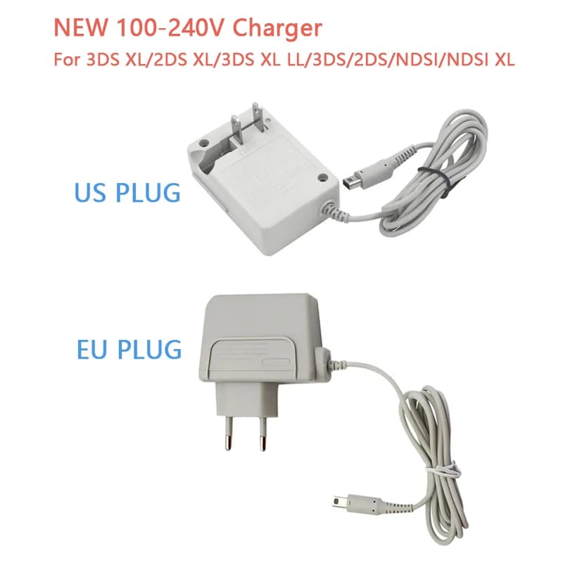 Caricatore da viaggio con spina UE USA 1PC per il NUOVO 3DS XL LL/3DS/3DS XL/2DS XL/2DS/NDSI/NDSI XL Cavo di ricarica Adattatore di ricarica