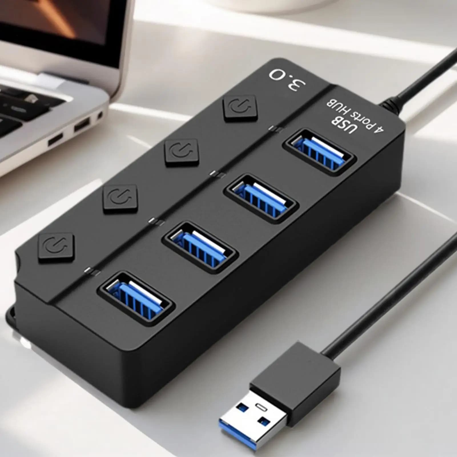 Hub USB per laptop Strumento di trasmissione dati a 4 porte Chiavetta USB Splitter per professionisti occupati Studenti universitari Tech