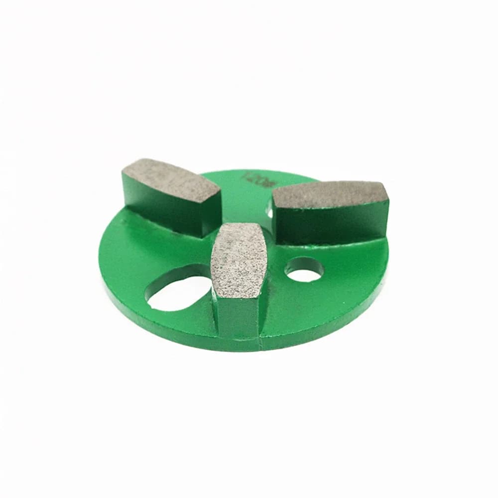 Efficiente mola diamantata da 4" con 4 fori Tamponi per lucidatura universali vuoti in metallo 3 segmenti a forma di tamburo - 12 pezzi"