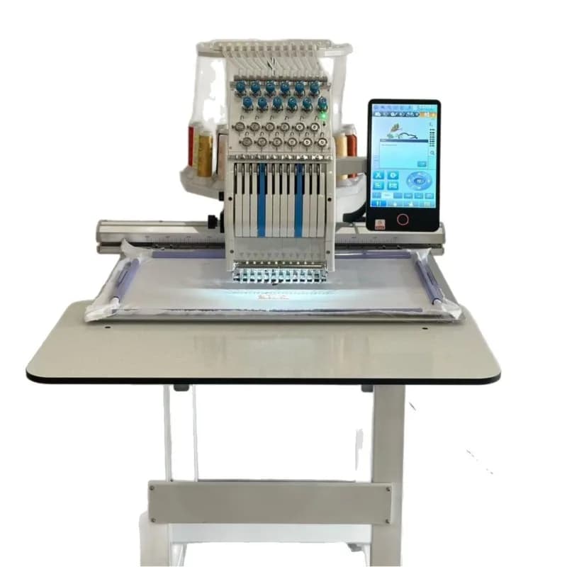 Macchina da ricamo elettronica A15PRO a testa singola con 12 aghi, nuova combinazione di colori, cambio automatico del colore.
