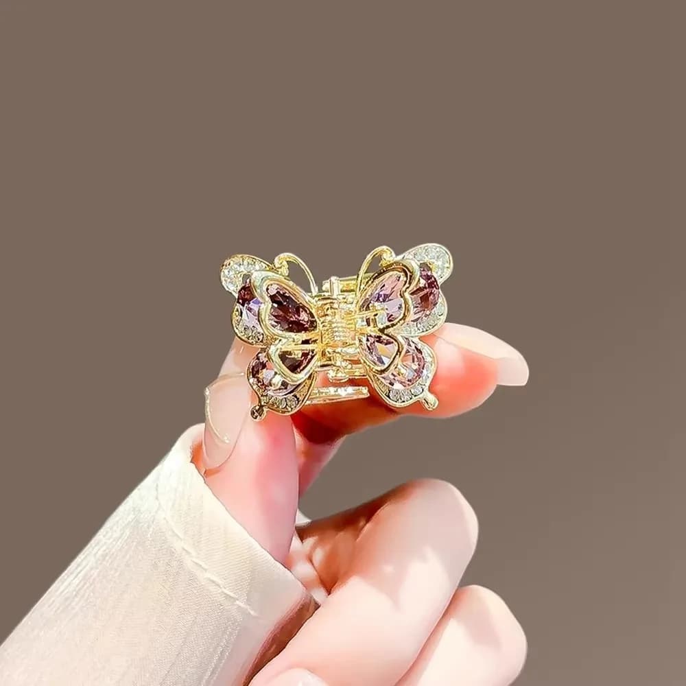 Fermagli per Capelli a Farfalla con Strass, Piccoli Eleganti Fermagli Luccicanti, Accessori Dolci per Capelli da Donna e Ragazza