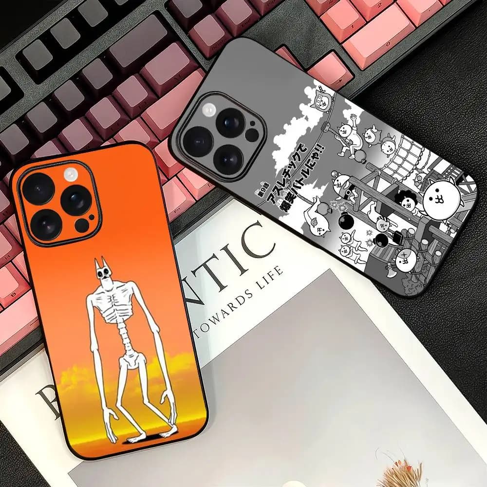 B-Battle Cats Anime Gioco Cassa Del Telefono Per IPhone 16 15 14 13 12 11 PRO MAX PLUS Mini TPU Copertura Morbida Per La Pelle