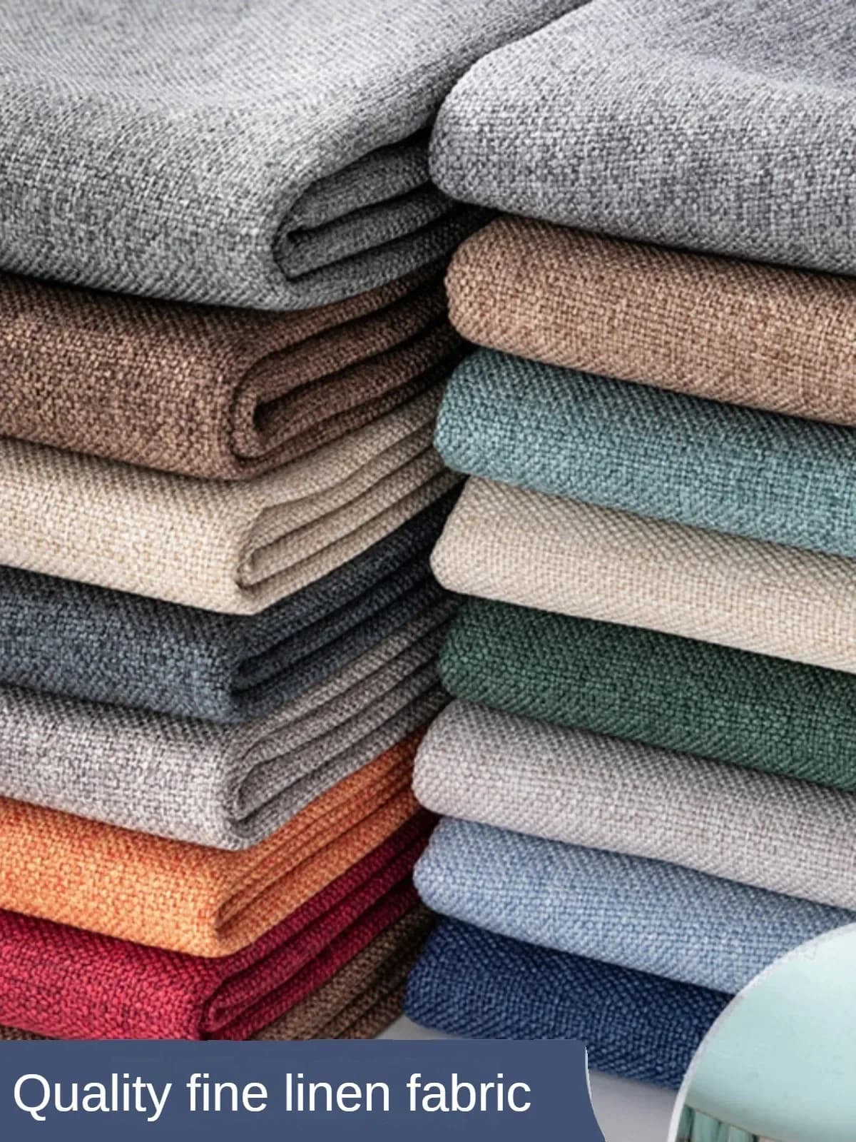 Solid color linen fabric thickened end to meter for tablecloths lining for pillow sewn sofa cloth wearable beige grey