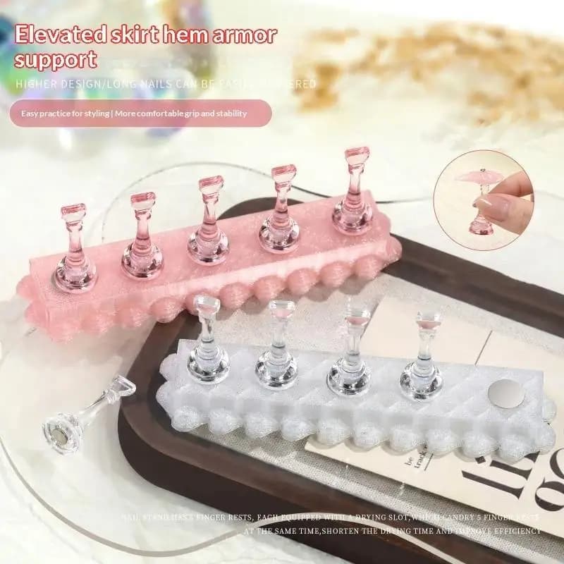 6Pcs/Set Nail Holder Aurora Nail Stand For Painting Magnetic Press On Nail Tech Must Haves Practice Acrylic Nail Art Display.