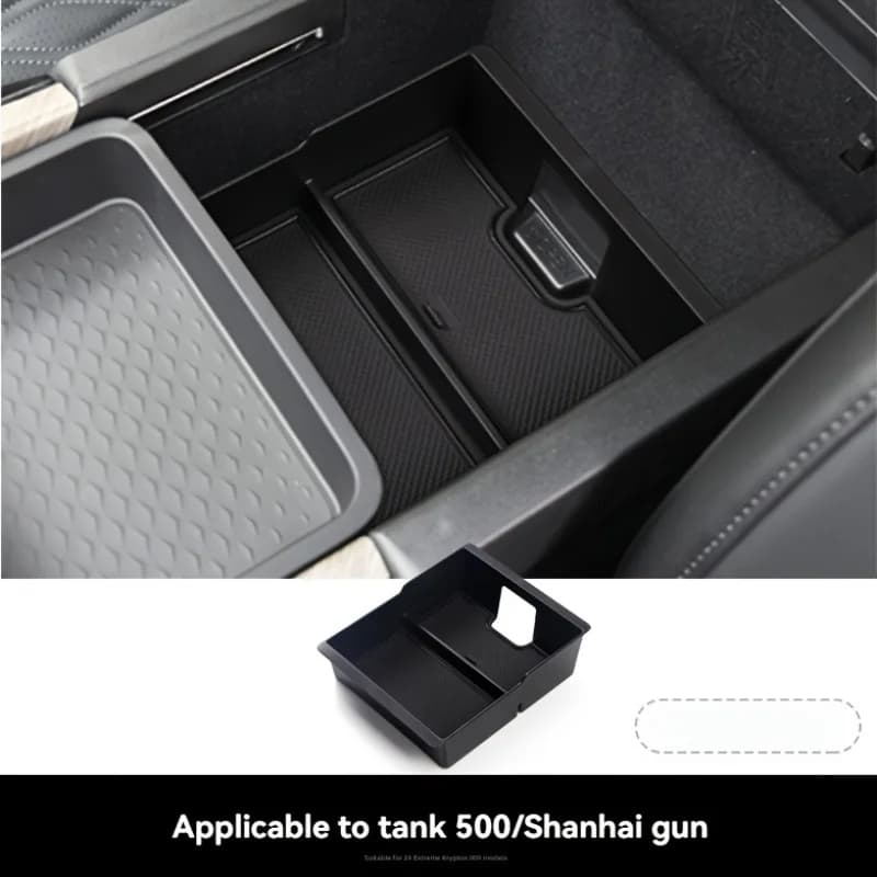 Accessori interni per auto Vassoio per console centrale Scatola portaoggetti per bracciolo Divisore Vassoio per auto funzionale nero ABS per serbatoio Great Wall 500