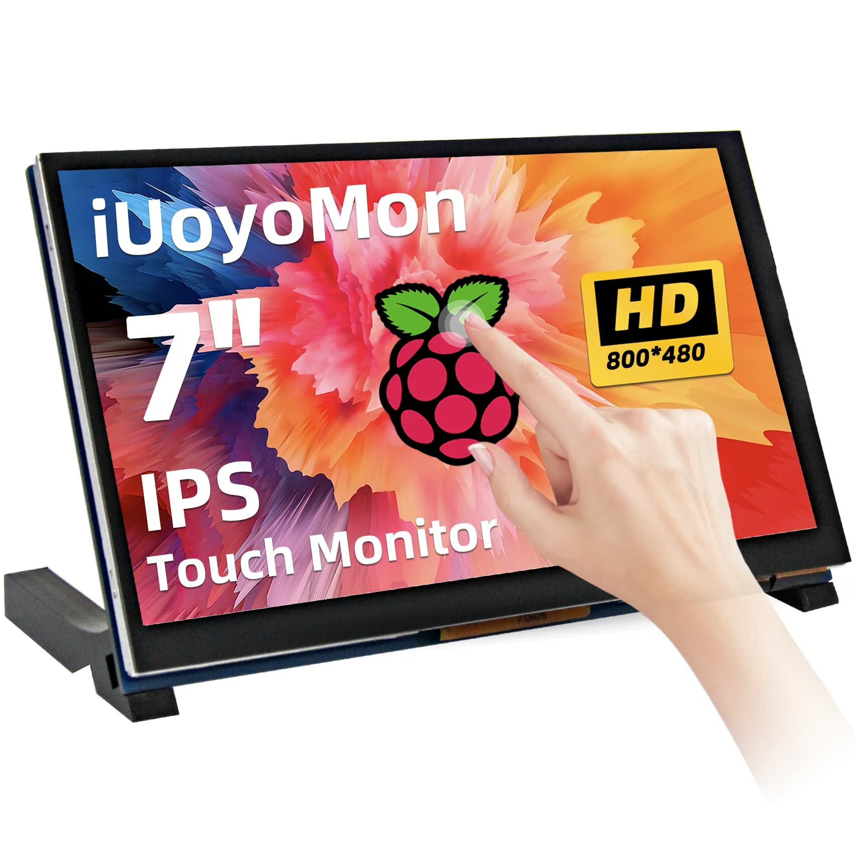iUoYoMon Touchscreen DSI da 7 pollici Display LCD 800x480 Monitor touchscreen capacitivo portatile per Raspberry Pi 5 4 3 3B+ 2