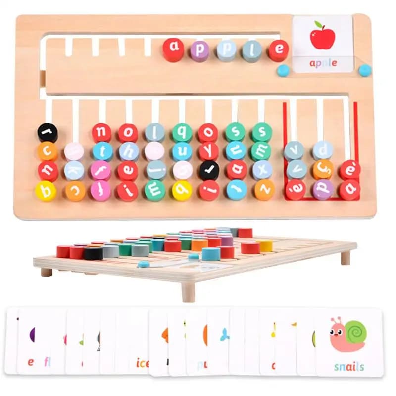 Matching Letter Game Children Spelling Games Wood Letter Learning Puzzle Board Matching Puzzle Game Educational Learning Toys