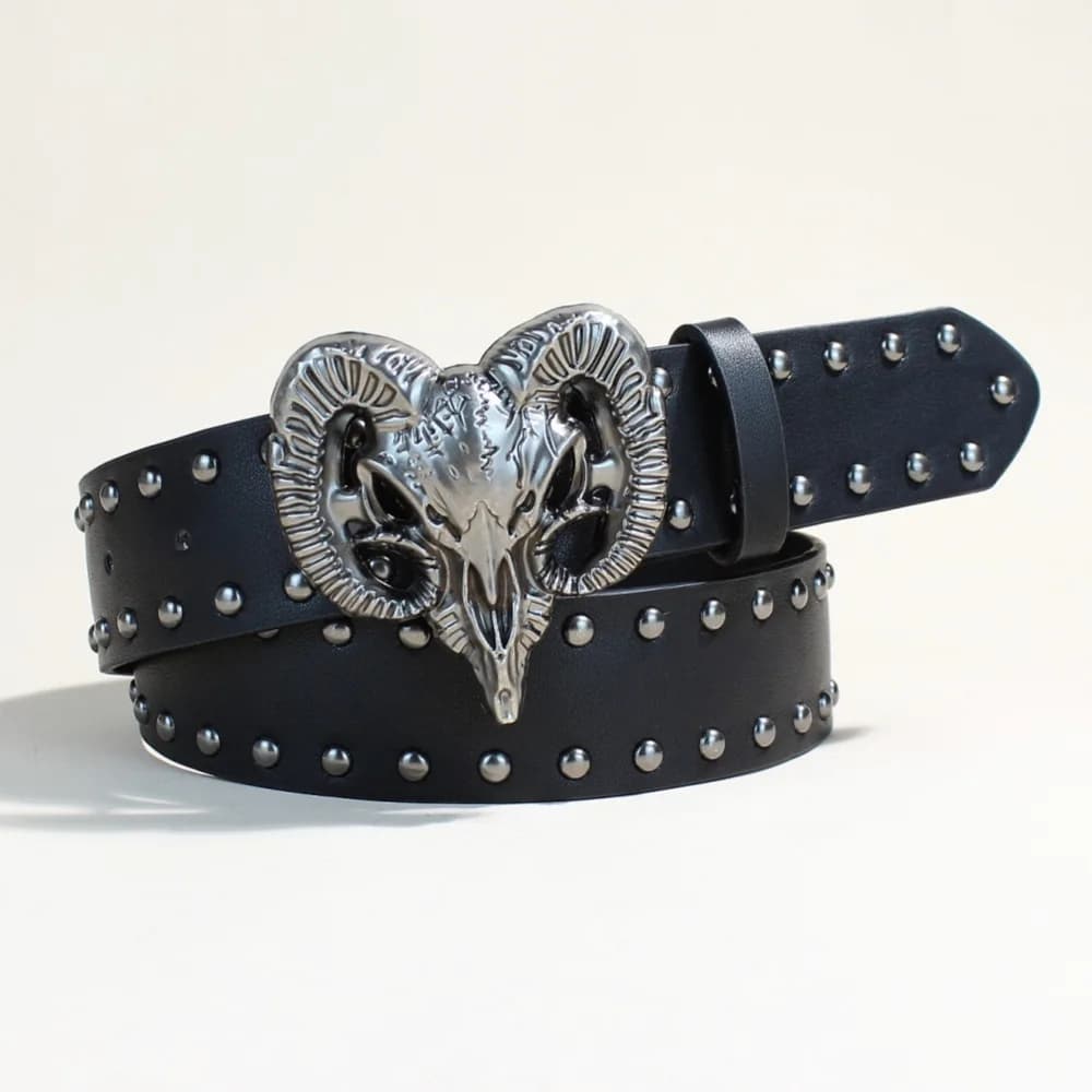 Cintura Gotica di Lusso Y2K 2026 per Uomo e Donna, Stile Punk Hip Hop con Borchie e Stampa Scheletro, Cintura per Jeans