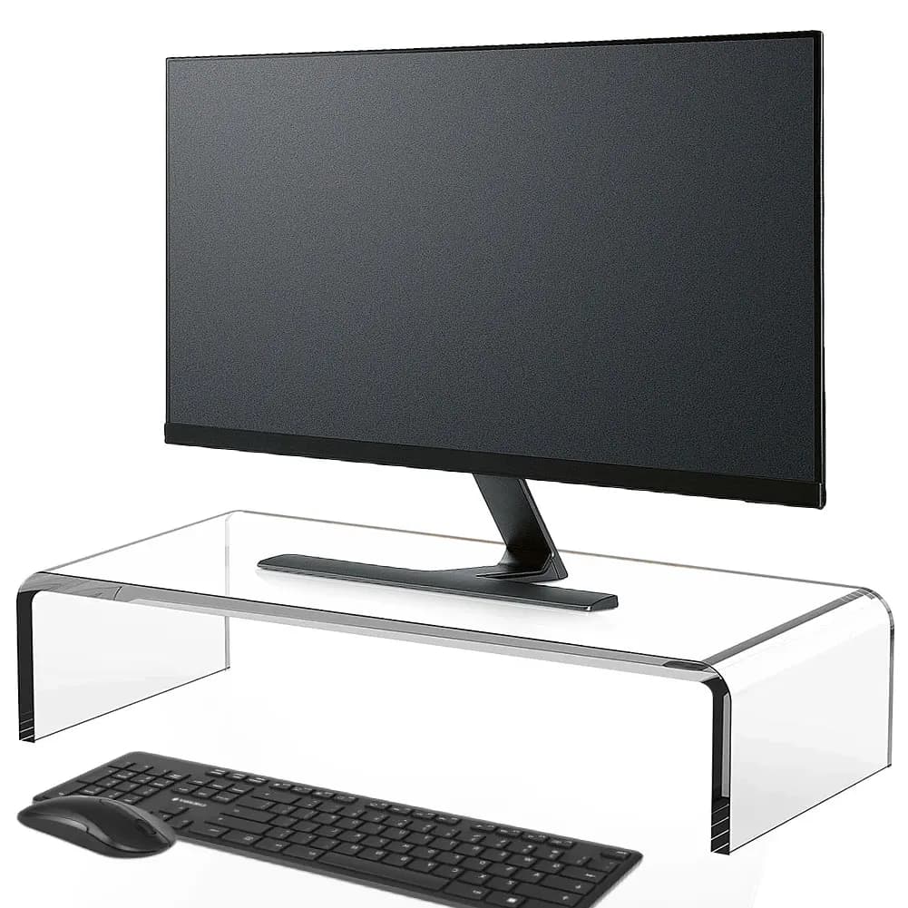Support for Transparent Acrylic Monitor, Desktop Enhancement, Laptop Support, Home & Office, for Printer, TV, Screen, Keyboard & Organization