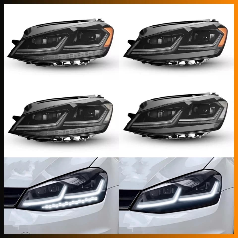 Gruppo faro per auto per Volkswagen VW Golf 7 13-17 Luci di marcia diurna con lente laser a LED completa modificata