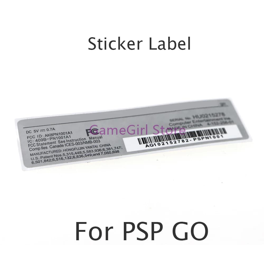 Etichetta adesiva per piastra frontale con copertura posteriore da 10 pezzi per accessori di ricambio per console di gioco PSP GO