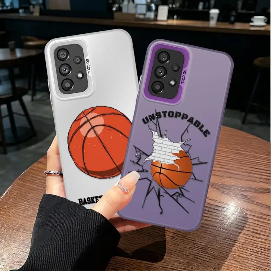 Basketball Sketch Case for Samsung Galaxy A03 A72 A56 A10 A20 A06 A07 A04 A05 A50 A71 A51 A52 A54 Back Phone Cover