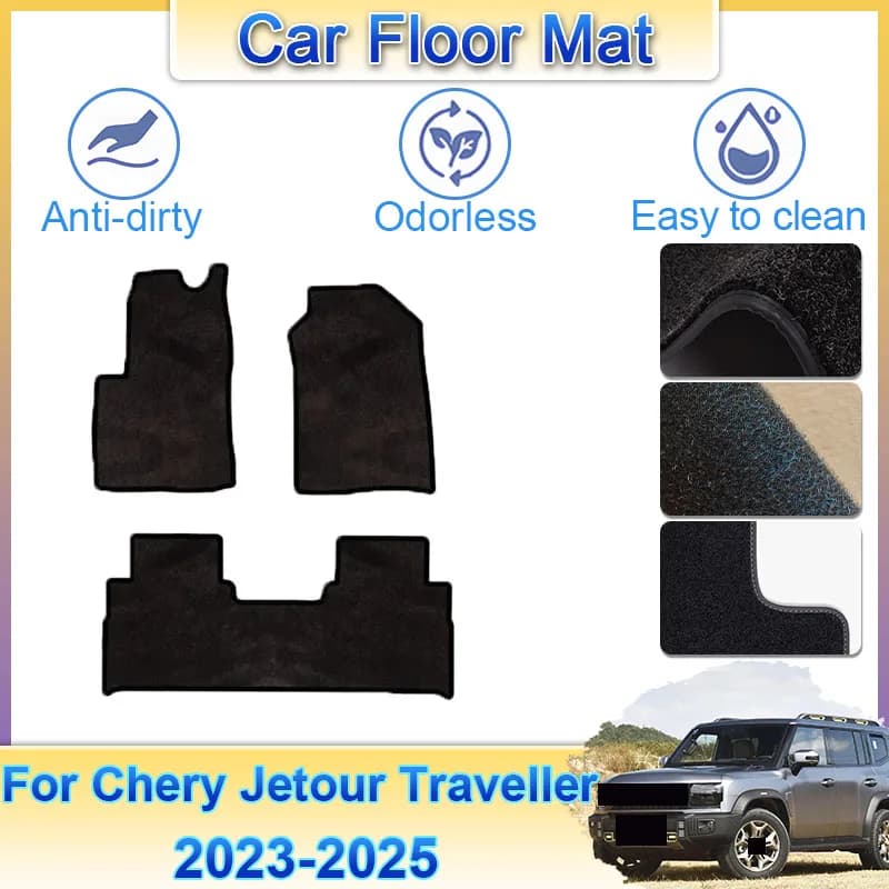 Misura Per Chery Jetour Traveller T2 2023 2024 2025 Tappetini Auto di Lusso Tappeto Anti-sporco Tapete Carro Accessori Interni