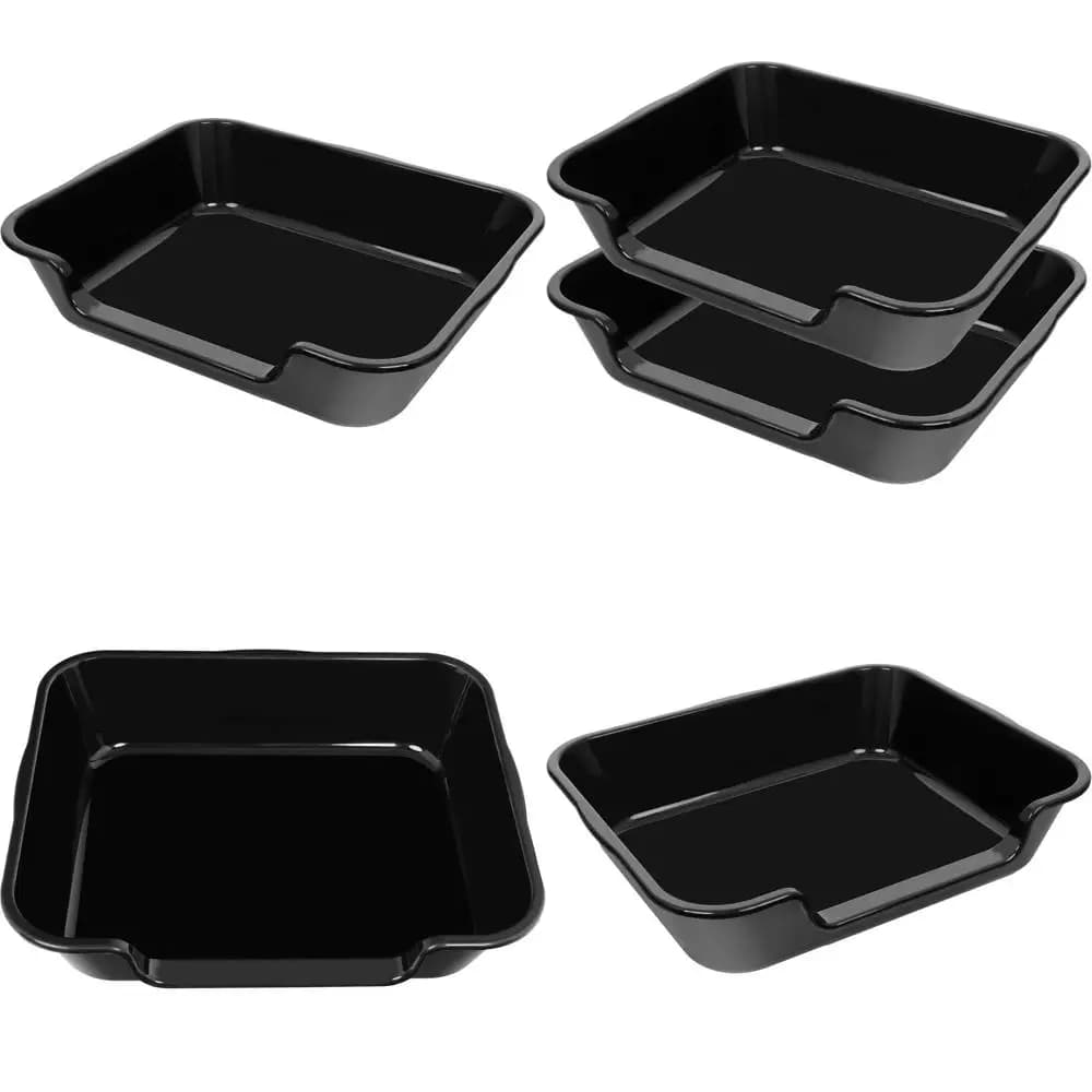 Lettiera per gatti Jumbo in ABS per gatti anziani o di taglia grande, design a basso profilo, 24L x 20W, nera