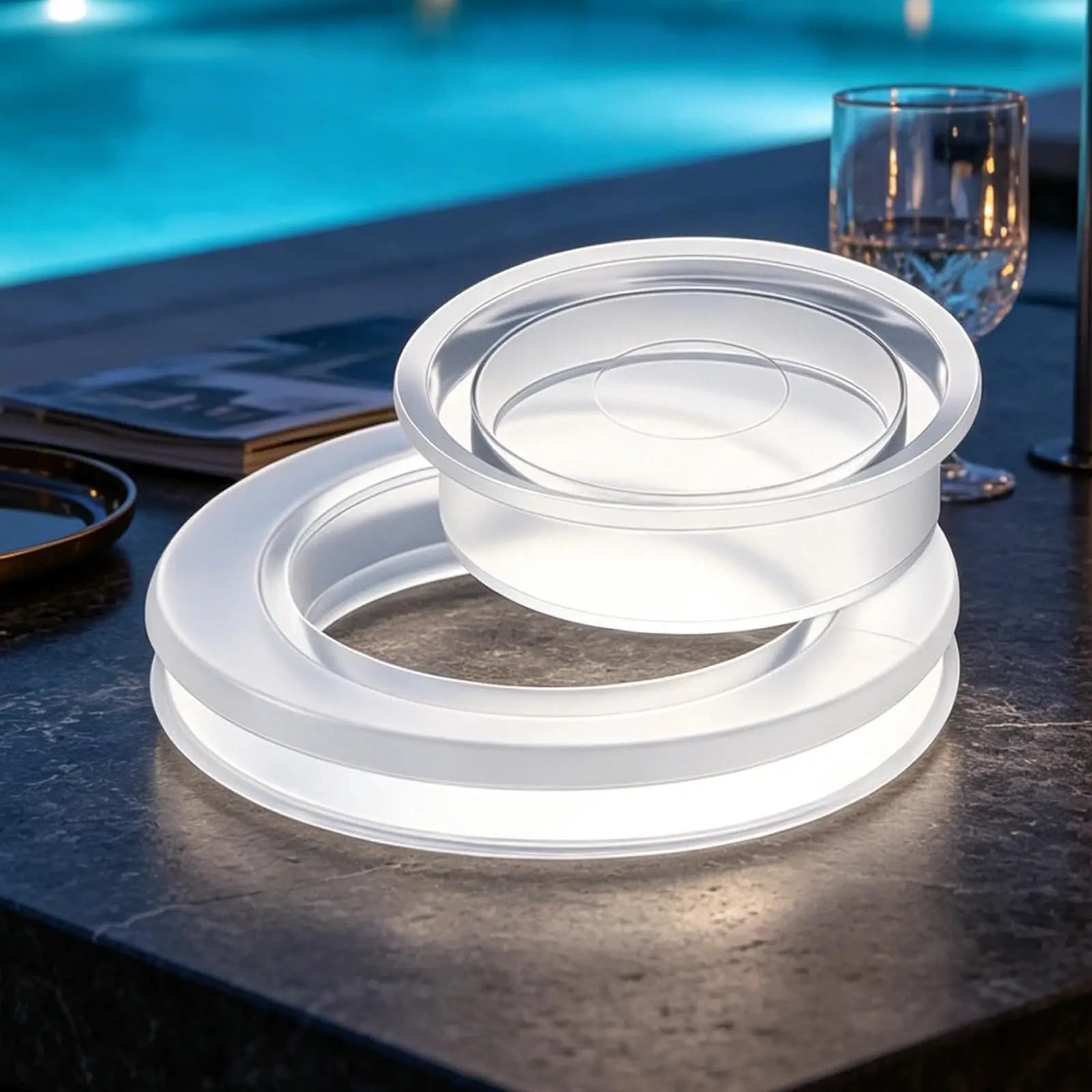 2 Inch Patio Table Umbrella Hole Ring with Cap Waterproof Silicone Table Hole Cover Plug for Garden Deck Patio Outdoor