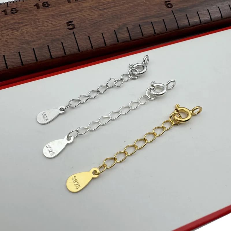 1 pz solido 925 Sterling Silver 3.5CM chiusura aragosta Extender catena creazione di gioielli fai da te per collana braccialetto accessori trovare