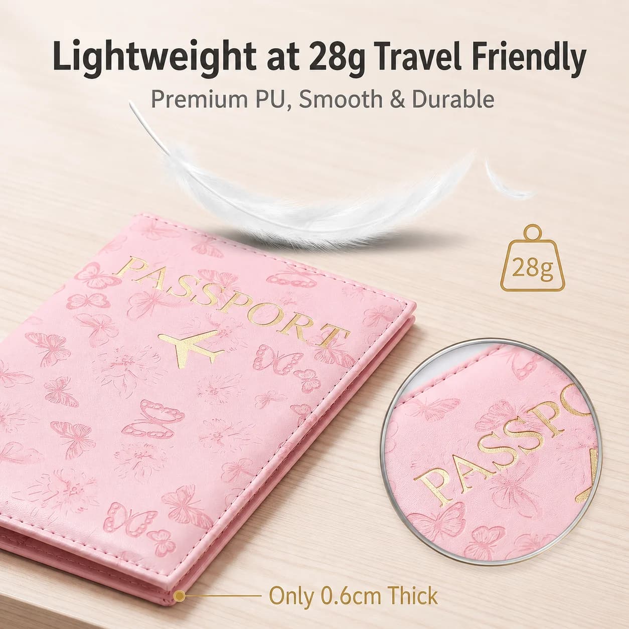 Travel Passport Holder 2-Fold Passport Holder Pu Passport Holder Pu For Business Travel Travel Document Organization
