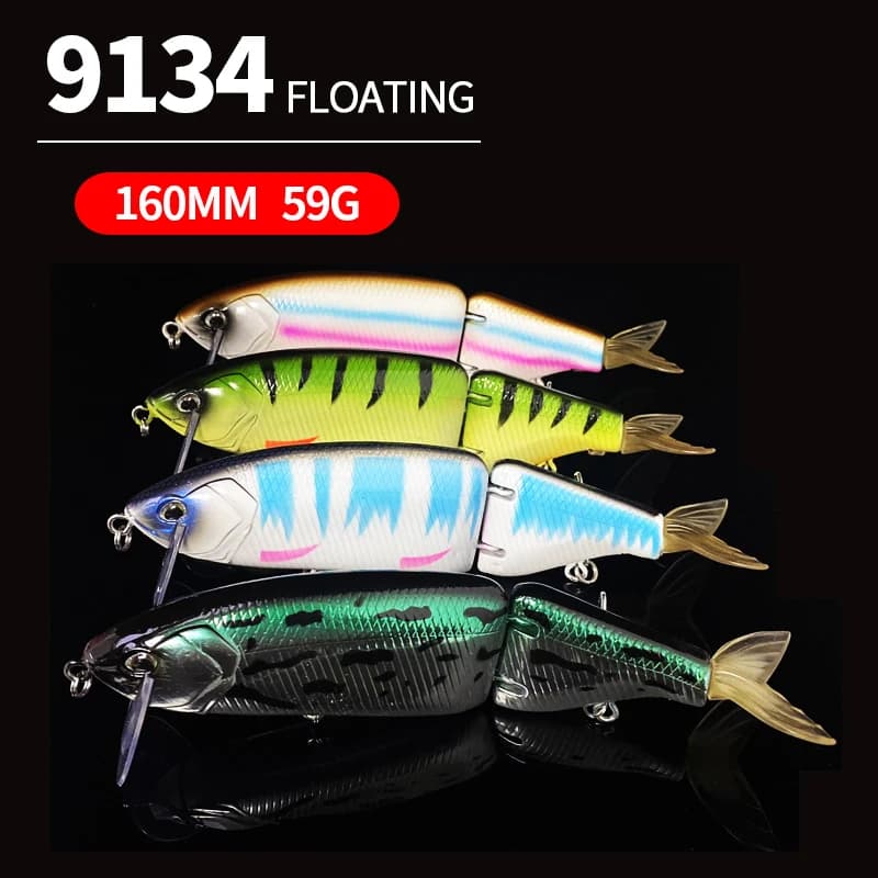 160mm 59g 2 sezioni Multi snodato Big Minnow esche da pesca coda in Silicone realistico artificiale esca dura Wobbler plastica Swimbait