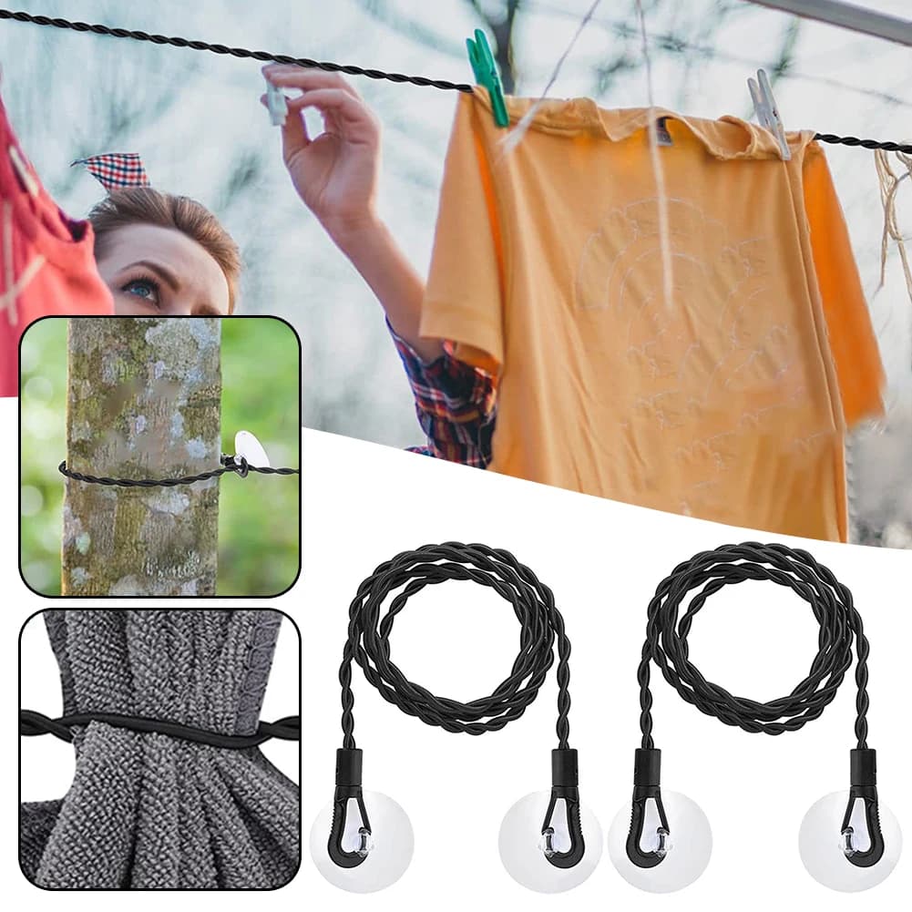 Stendibiancheria elasticizzato da viaggio con ganci ventosa facile installazione linea lavanderia per emergenza