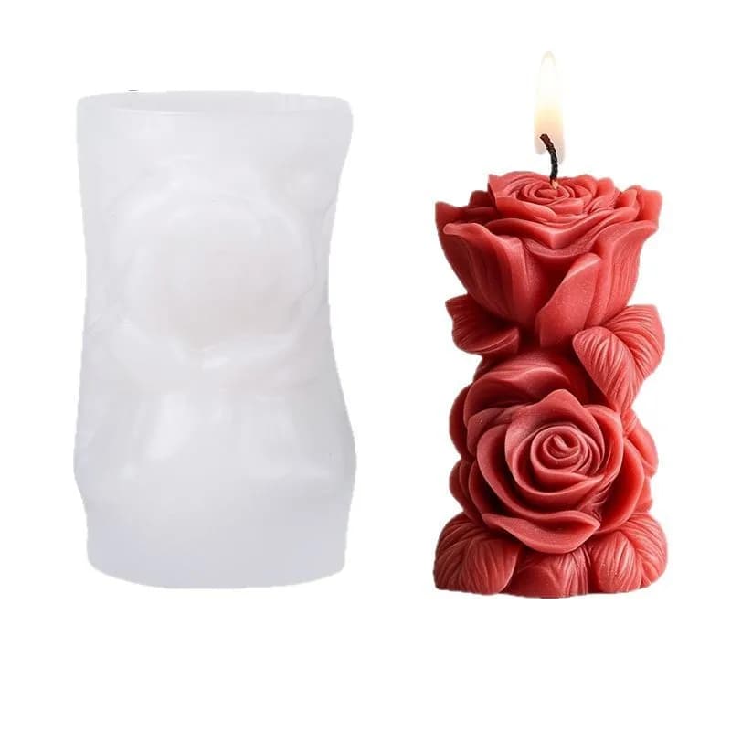 Stampo in Silicone a Forma di Rosa 3D per Candele, Resina e Gesso - Ideale per San Valentino, Decorazioni per la Casa e Creazioni Artigianali