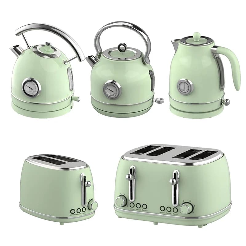 -Household Appliances Plastic/Stainless Steel 2 slice toaster electric kettle set Automatic Electric Bread Toaster 2 Slice