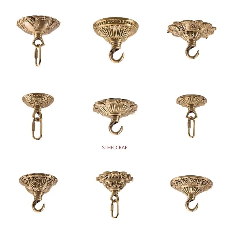 1PC High-end Brass Hook Home Improvement Fan Lamp Hanging Hook Balcony Flower Pot Decorative Hook Furniture Hardware Tools