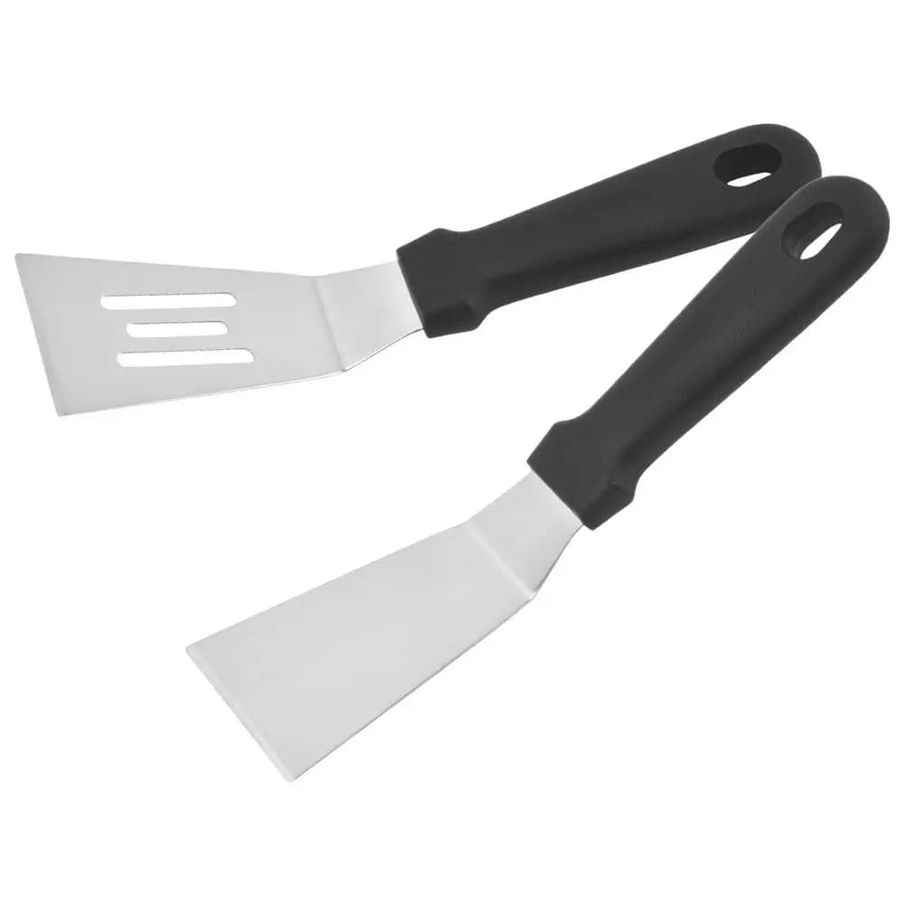 2 piece stainless steel kitchen spatula, 12 inch, kitchen tool for non-stick pans, spatula for turning steak, portable
