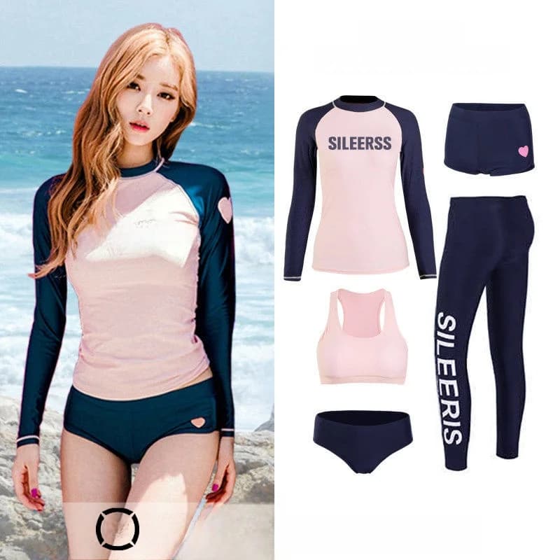 Muta da donna conservativa a maniche lunghe per surf, ad asciugatura rapida, per snorkeling, costume anti-medusa in nylon, attrezzatura subacquea
