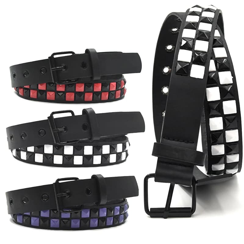 1pc Purple Rivet Punk Women's Belt Hip Hop Y2k Jeans Accessories Belt Fashion Trend Pu Leather Buckle Unisex Belt