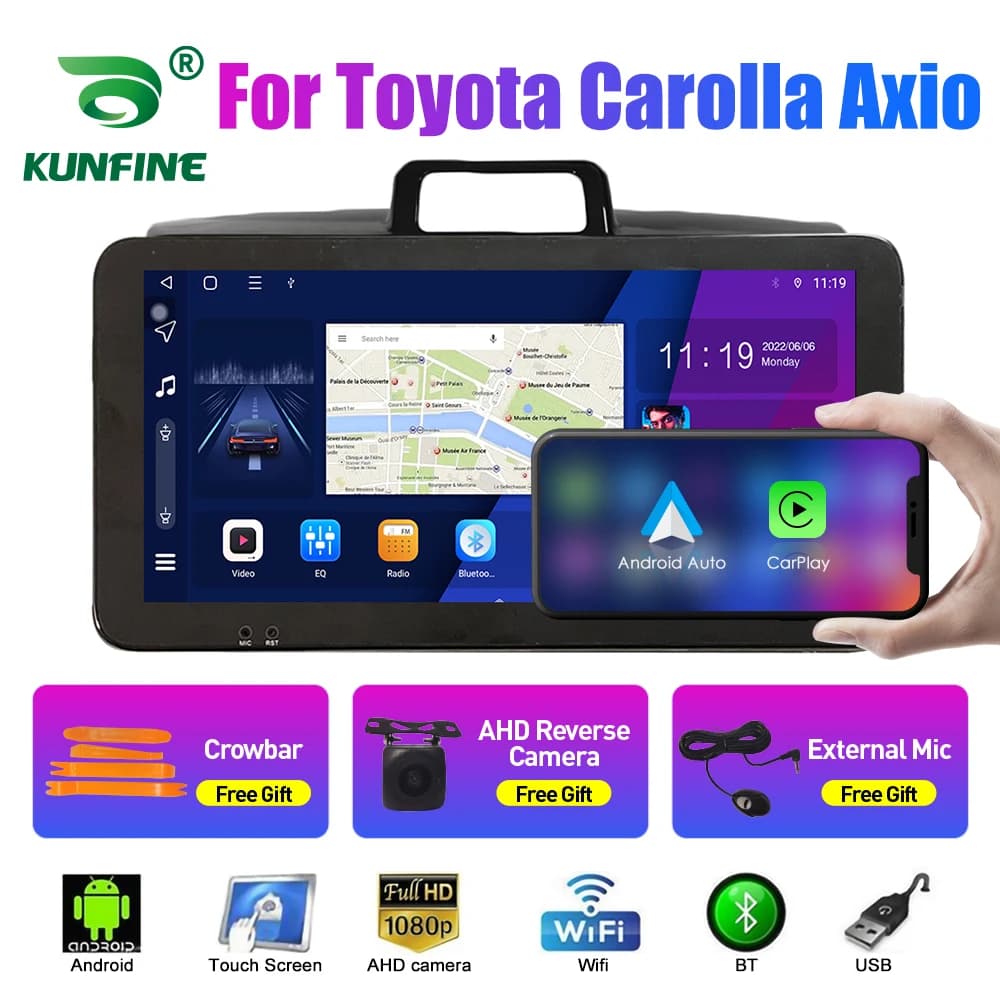 Autoradio da 10.33 pollici per Toyota Carolla Axio 2Din Android Octa Core Car Stereo DVD Lettore di navigazione GPS Schermo QLED Carplay