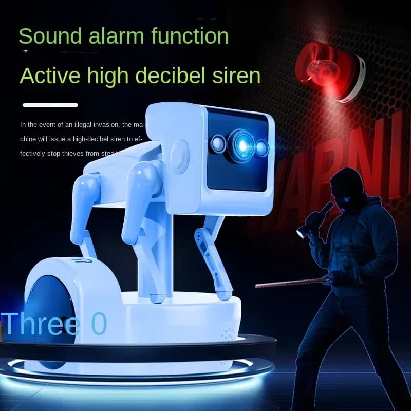 Telecamera Robot IP WiFi 2MP con Audio Bidirezionale, Tracciamento AI, Rilevamento Umano, Monitoraggio Bambini, CCTV HD, Visione Notturna a Colori, PTZ Intelligente per Interni