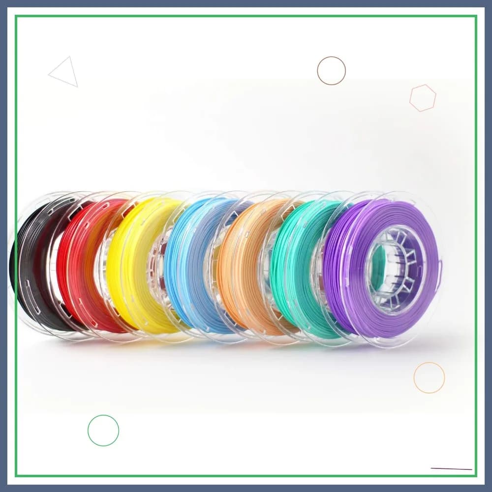 Confezione da 7 filamenti PLA per stampante 3D, 1,75 mm, 0,23 kg ciascuno, precisione dimensionale +/- 0,02 mm, colori assortiti
