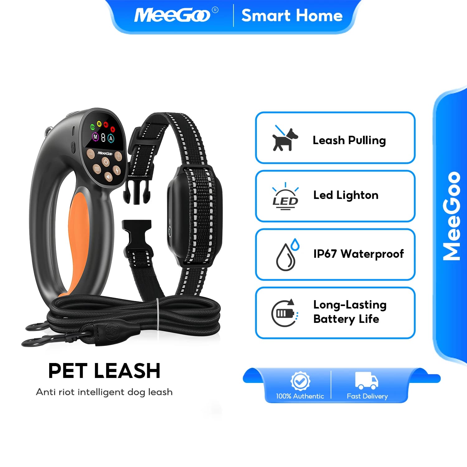 MeeGoo Electronic pet leash Set, 500M Remote, OLED Screen, 3 Training Modes, 9 Levels, IP67 Waterproof, Multi-Dog Control 2026