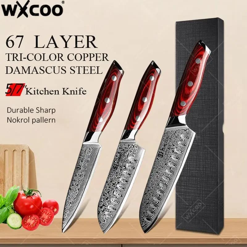 TAMZUO Coltello da chef in acciaio di Damasco Coltello da cucina professionale giapponese Coltello da macellaio Manico in legno Mannaia per carne forgiata Hnad