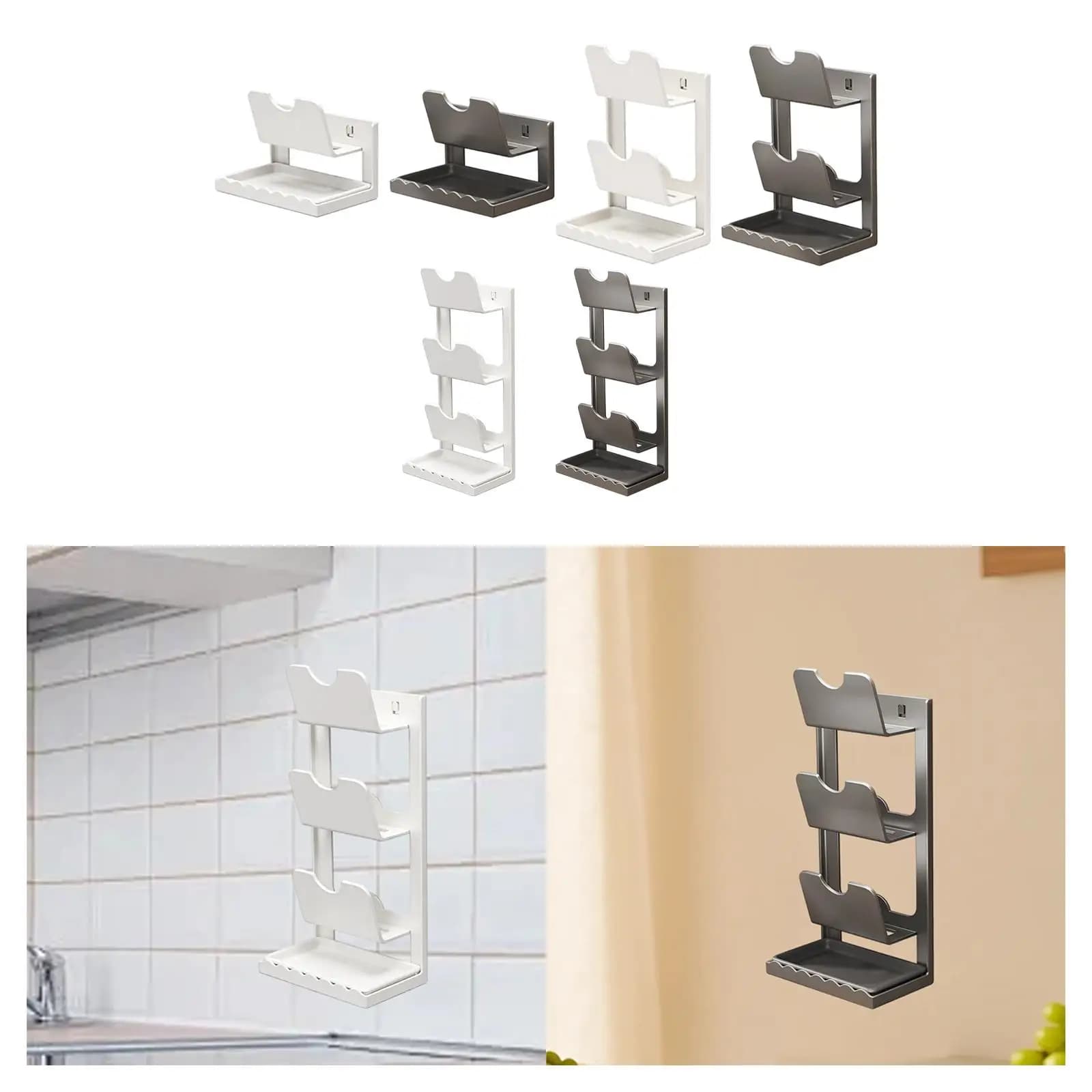 Porta coperchi per pentole da armadio, scaffale porta coperchi senza foratura, porta rotoli da cucina per l'organizzazione domestica