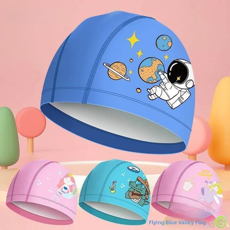 Comfortable Children's Swimwear, Non-Style, with Ear Protection, for Long Hair, in Fabric, for Baby, Children and Girls, Professional