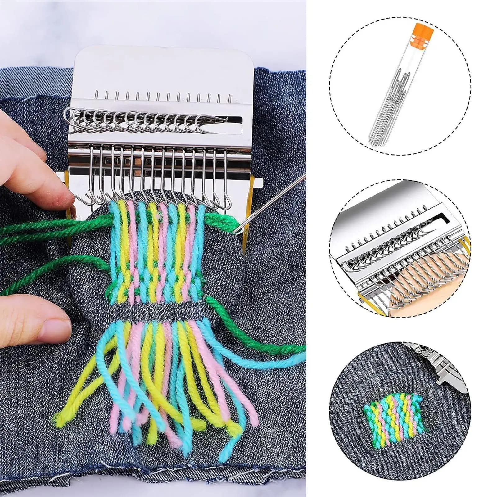 Patch Darning Looms Kit Quick Wood Portable Mushroom Darner Patch Work Weaving Looms Tool for Sewing Repair Craft Clothes Socks