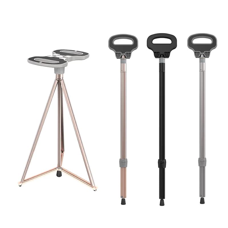 Functional trekking poles cross-border wholesale travel walking poles Hiking non-slip folding multifunctional