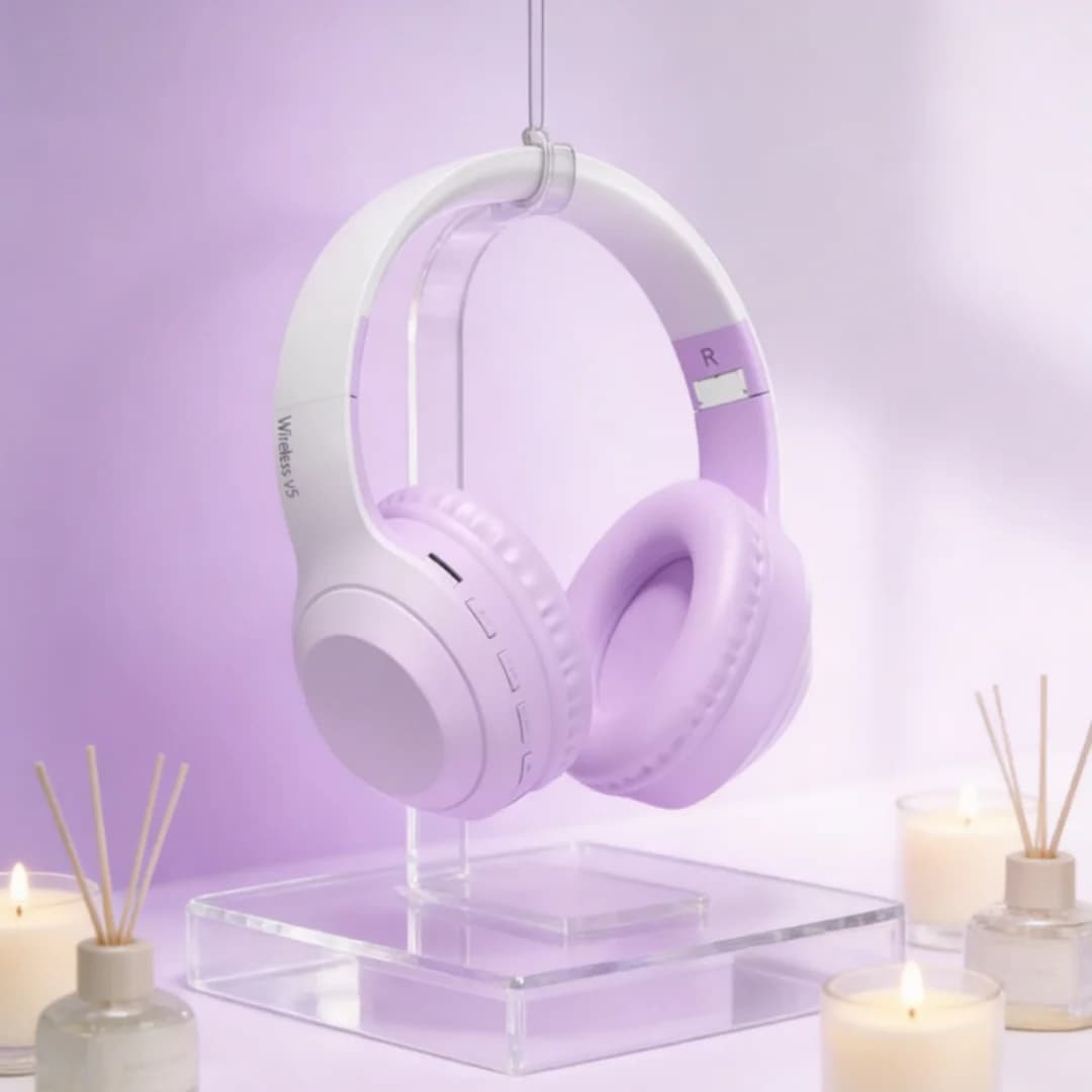 New wireless headset, long-lasting, folding, wireless headset with low latency noise cancellation