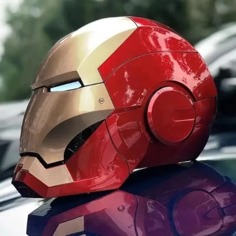 Casco Marvel Iron Man Mk Jarvis Indossabile con apertura e chiusura automatica Cappuccio luminoso deformabile Braccio meccanico Regali giocattolo