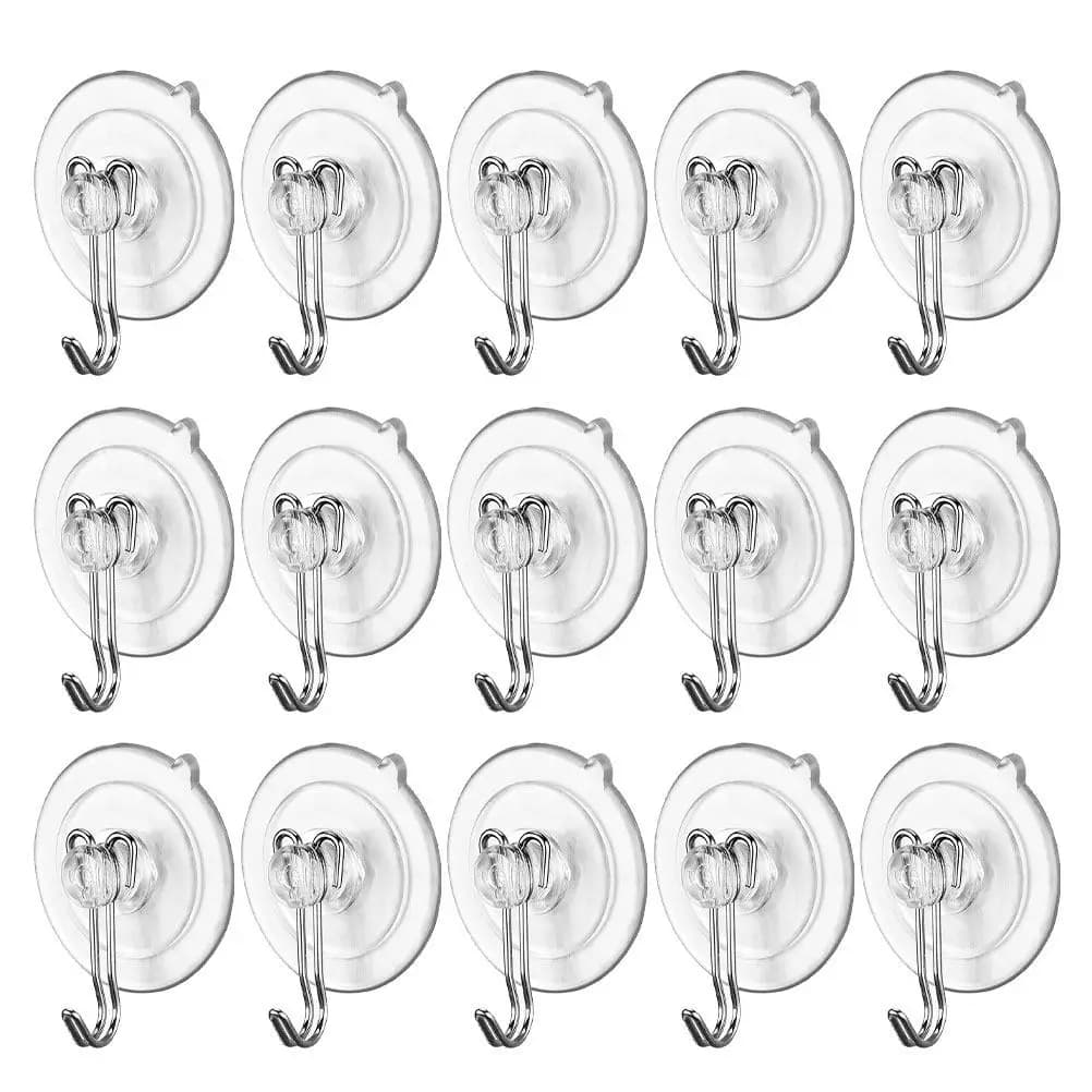 30Pcs Thickened Clear Suction Cups Reusable Heavy Duty Hooks for Glass Bathroom Kitchen Shower Window Door Hanging